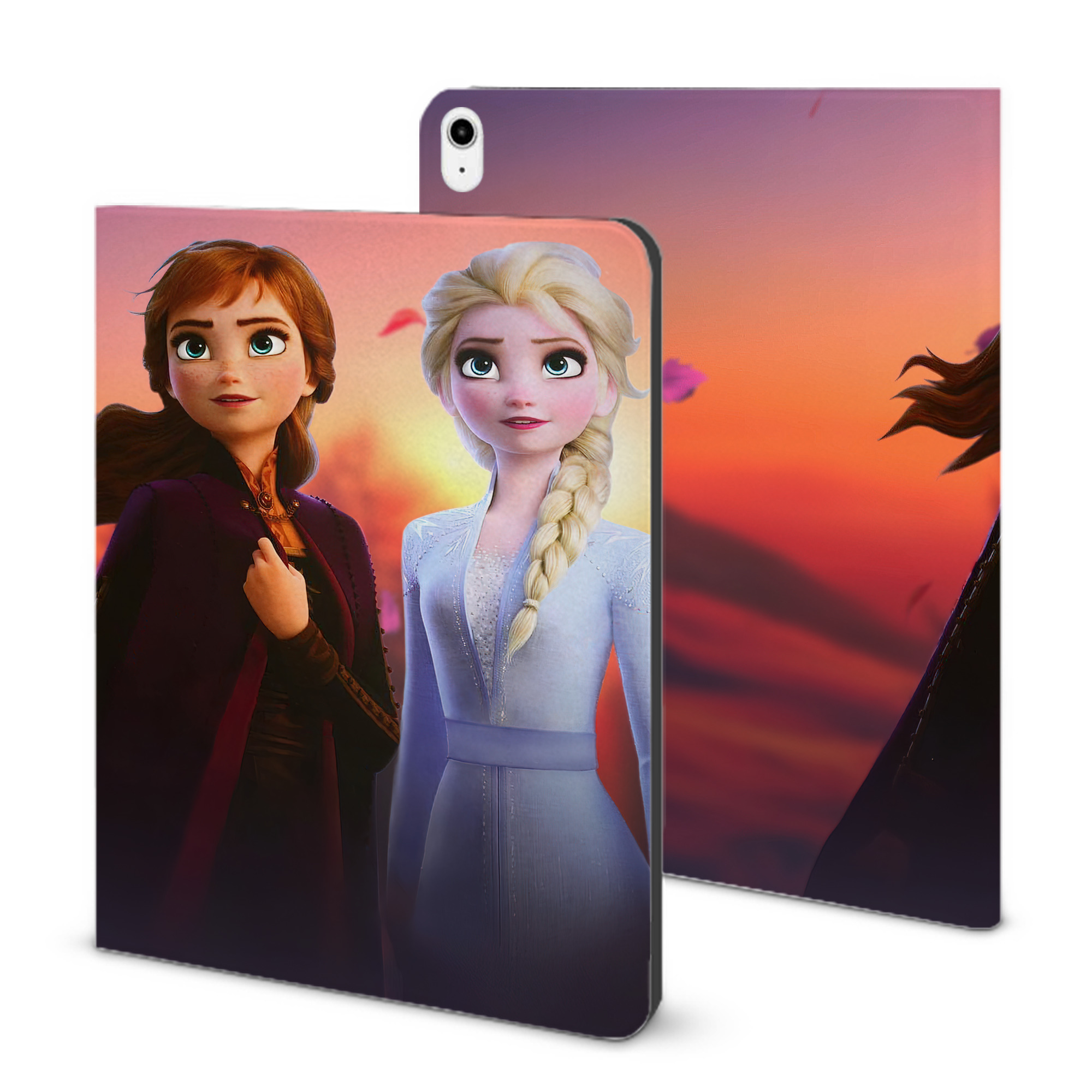 （画像用） アナと雪の女王 アンナ エルサ Frozen Anna Elsa IPadケース ペンホルダー付き ブックスタイルデザイン